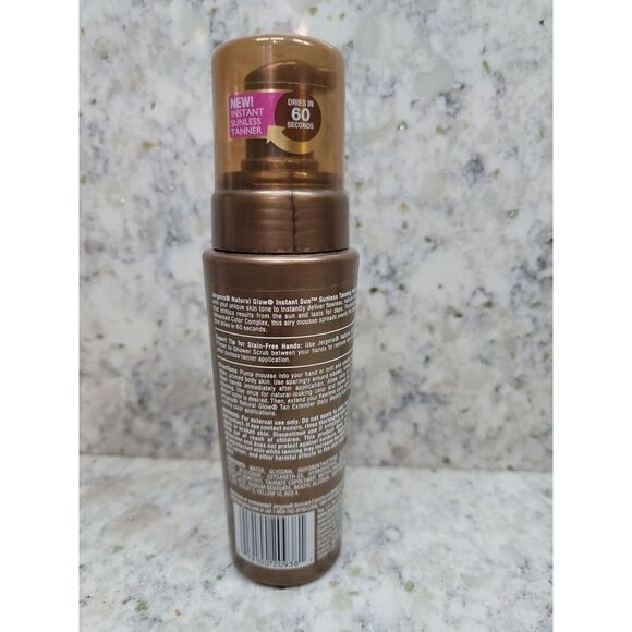 Jergens Natural Glow Instant Sun Sunless Tanning Mousse Deep Bronze 6 oz NEW - Picture 2 of 4